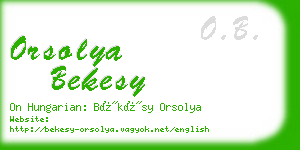 orsolya bekesy business card